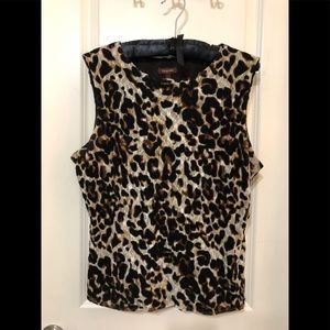 Tesori Leopard Print Sleeveless Top